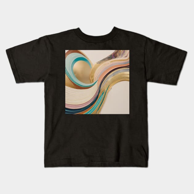 Abstract retro waves Kids T-Shirt by Studio468